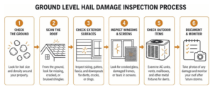 Ground level hail damage inspection process